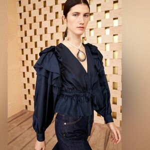 Ulla Johnson Indra midnight blouse